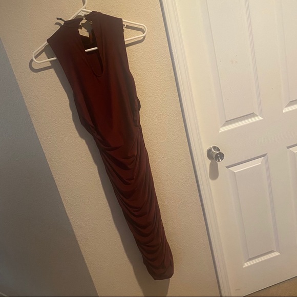 New Red Maroon Windsor Ruched Bodycon Dress S - Picture 4 of 4